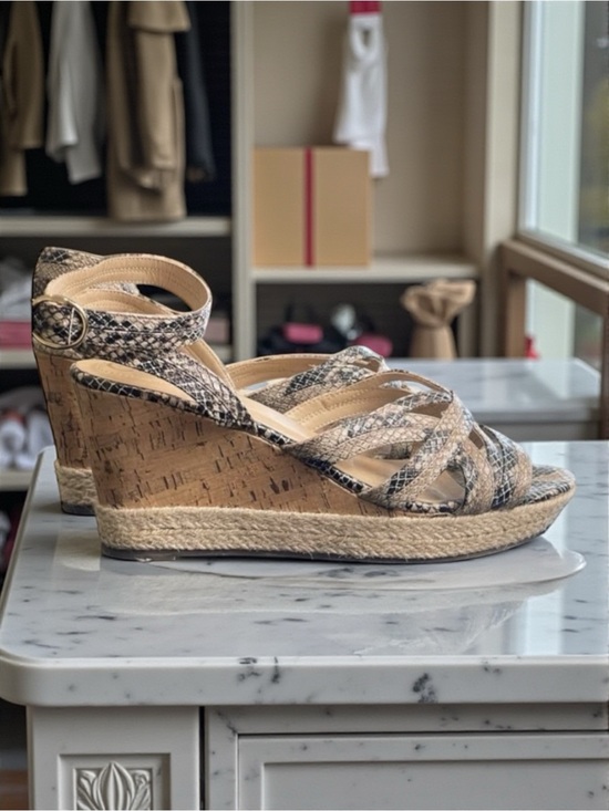 Nine West Shoes - Nine West Sandals 11 M Wedge heels snake pattern shoes women's Kohl's​